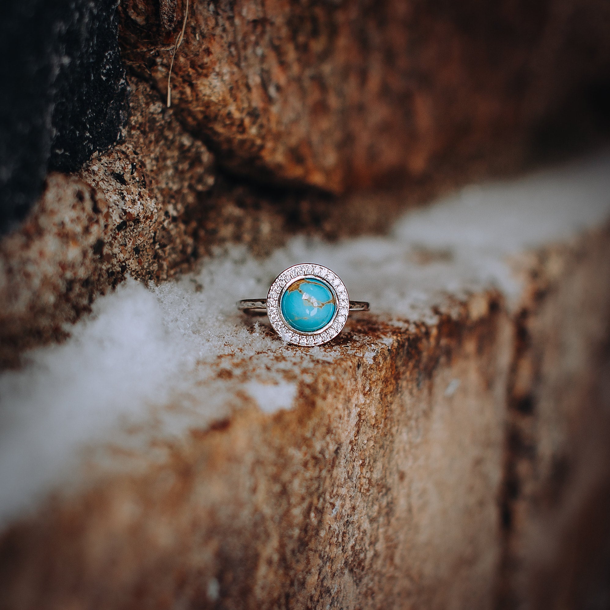 Round shop turquoise ring
